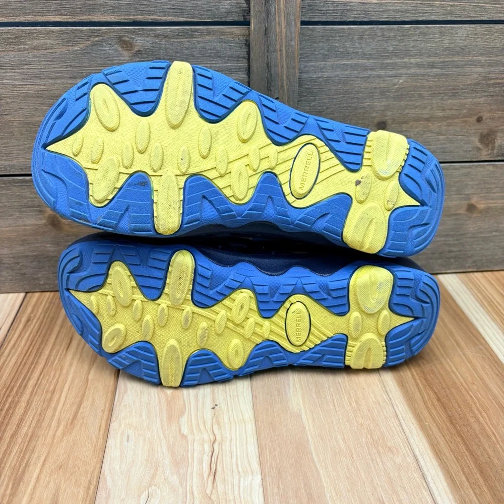 Merrell Kids Unisex Hydro Canyon Sneaker Sandal Blue & Yellow Sz 3